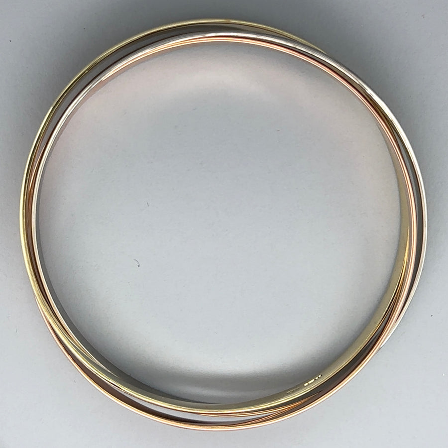 9ct Tri-Colour Triple Bangle