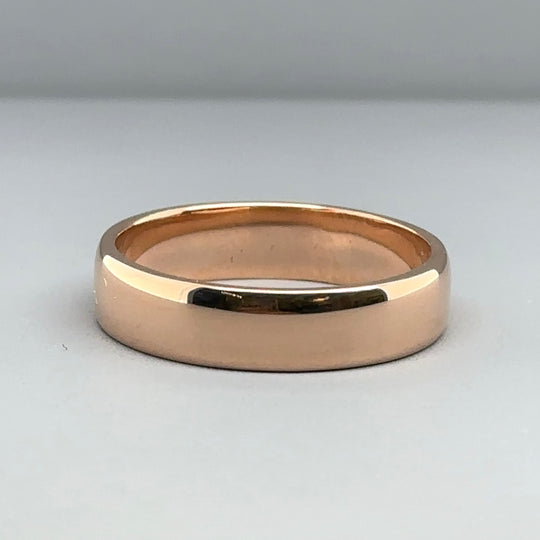 18ct Rose Gold Band Ring - Size Q 1/2