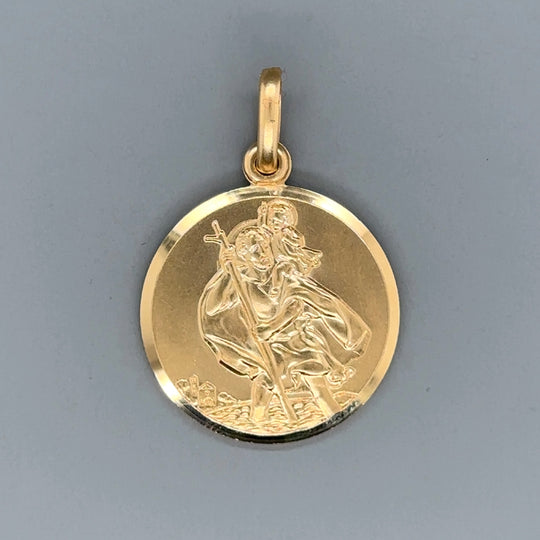 9ct Yellow Gold St Christopher Pendant