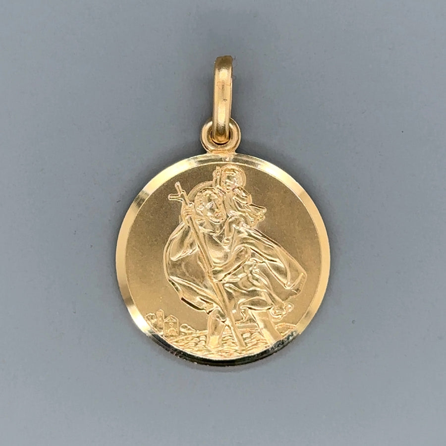 9ct Yellow Gold St Christopher Pendant