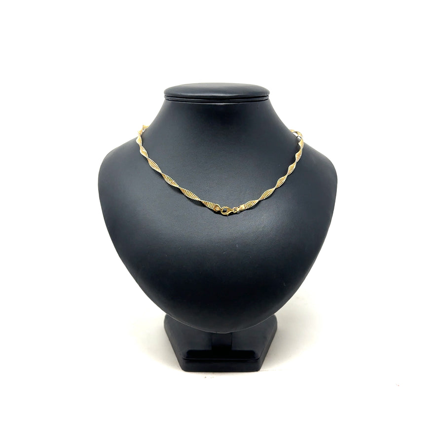 9ct Bi-Colour Twist Necklace (17")