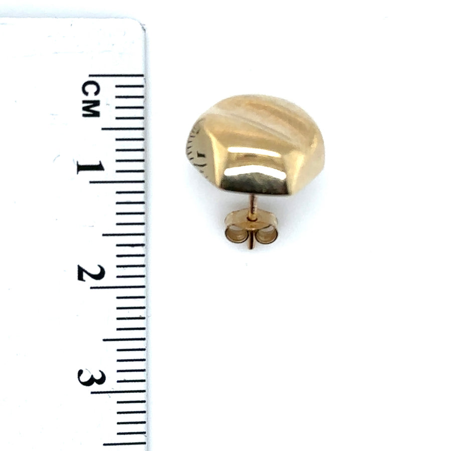 9ct Yellow Gold Hexagon Stud Earrings