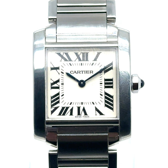 Pre-Owned Stainless Steel Tank Cartier Watch (Unisex)
