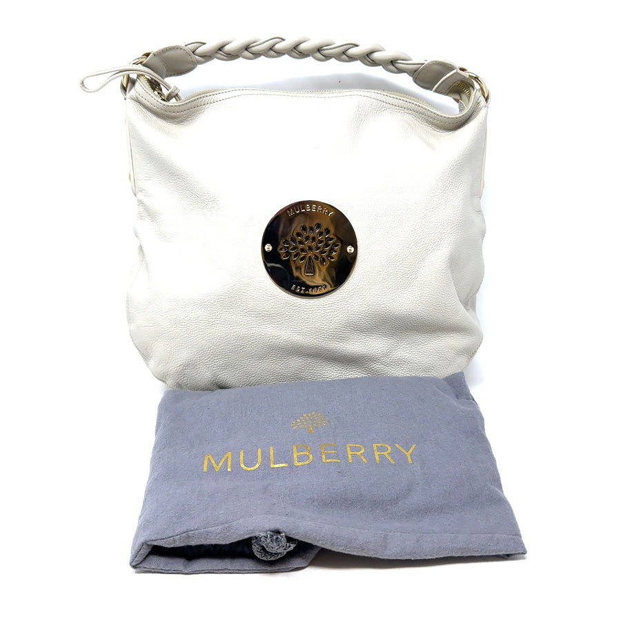 Pre-Owned Cream leather Mulberry Hobo Plaited Shoulder Bag