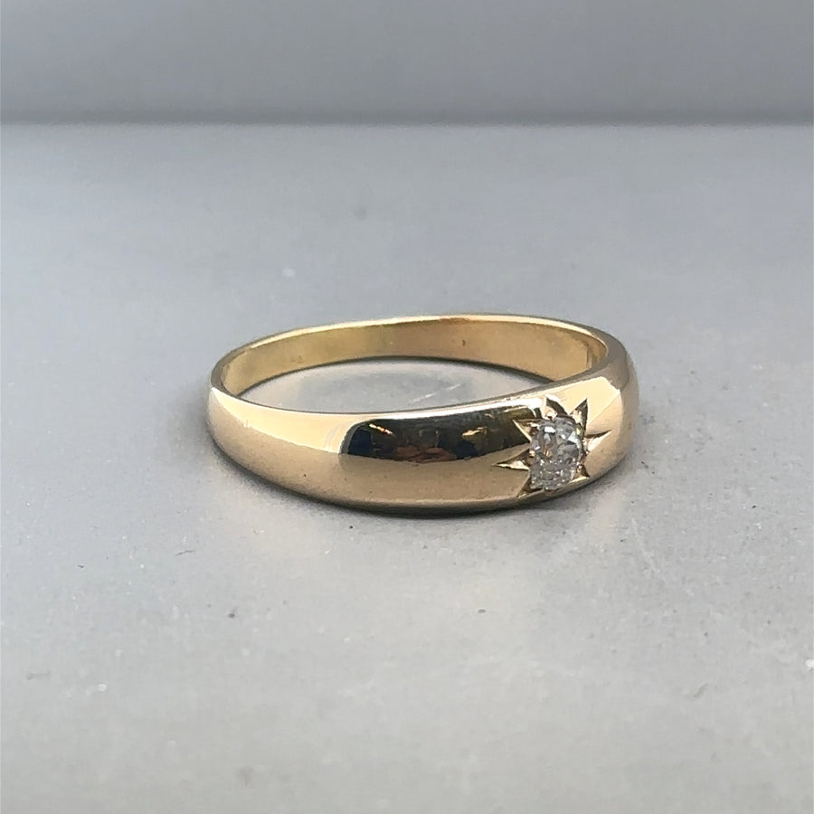 18ct Yellow Gold Single Stone Diamond (c. 0.20 - 0.25ct) - Size U