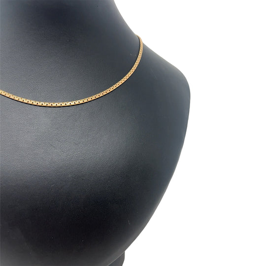 9ct Yellow Gold Flat Fancy Link Chain (16")
