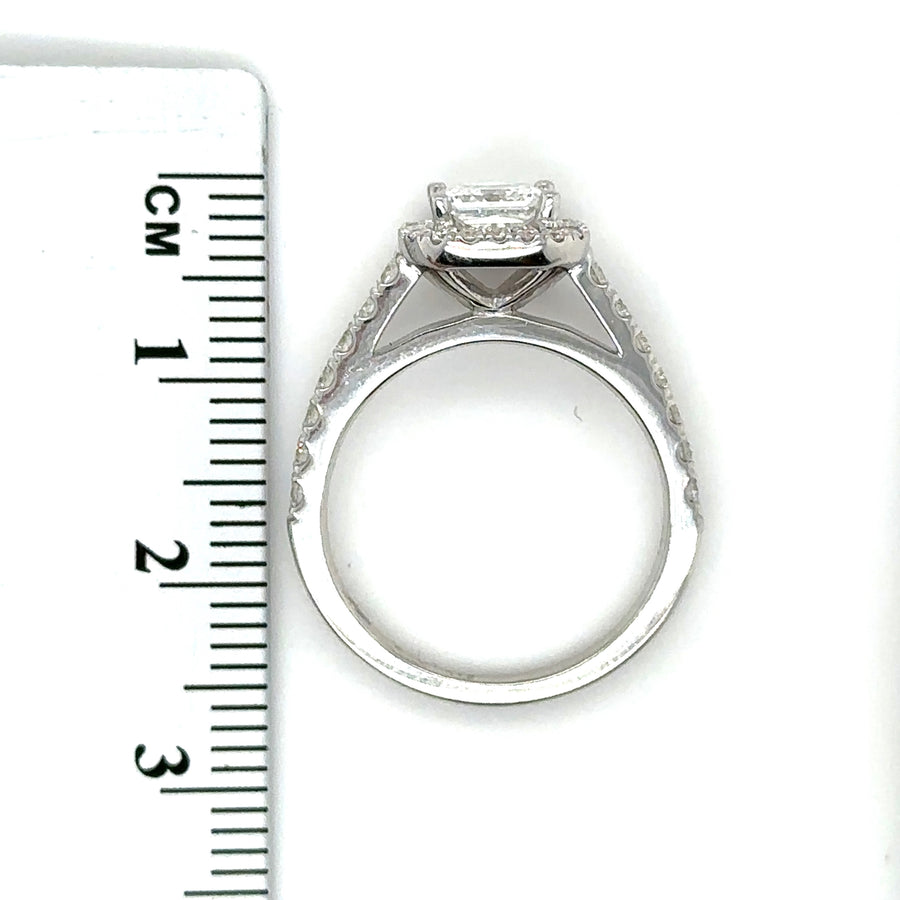 9ct White Gold Lab Grown Diamond Halo Ring (c. 1.52ct) - Size L - NEW!