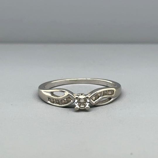 9ct White Gold Diamond Ring (c. 0.25ct) - Size N