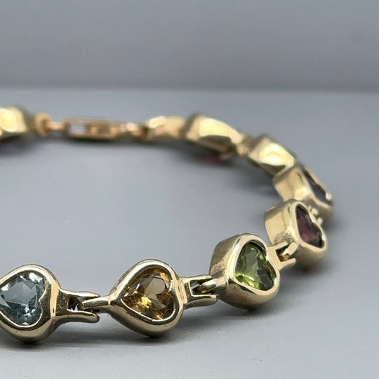 9ct Yellow Gold Multi-Gem Bracelet