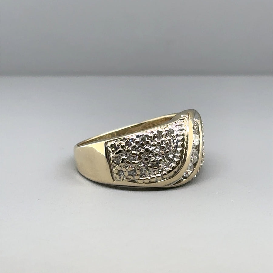 9ct Yellow Gold Diamond Set Ring (c. 0.40 - 0.45ct) - Size N
