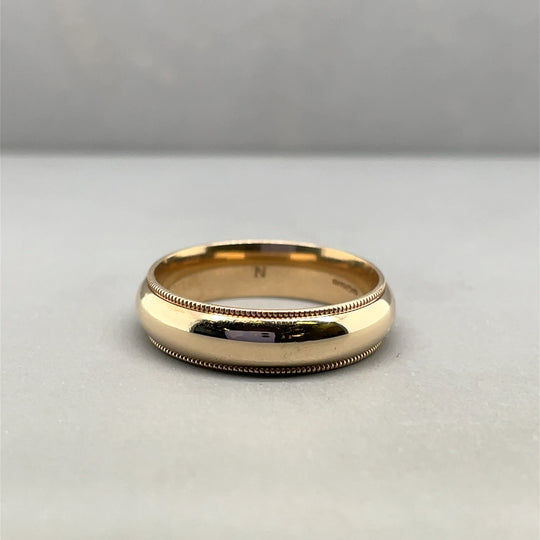 9ct Yellow Gold Band Ring - Size N