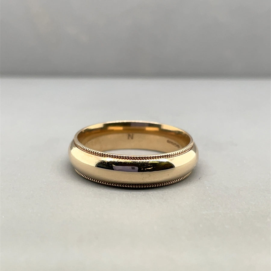 9ct Yellow Gold Band Ring - Size N