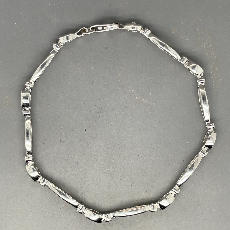 9ct White Gold Cubic Zirconia Fancy Bracelet