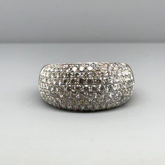 18ct White Gold Diamond Dome Ring (c. 1.00ct) - Size N