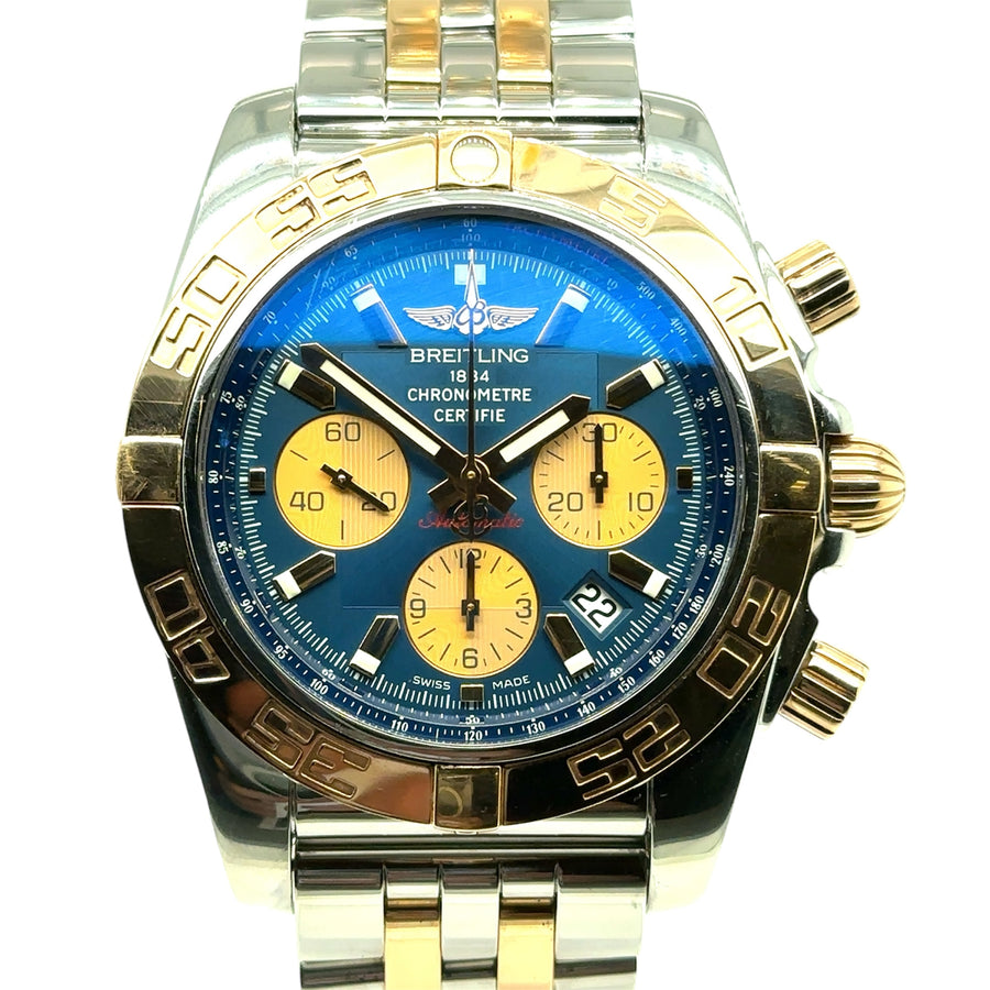 Pre-Owned Stainless Steel and 18ct Yellow Gold Bi-Colour Chronometer Breitling Watch (Gents)
