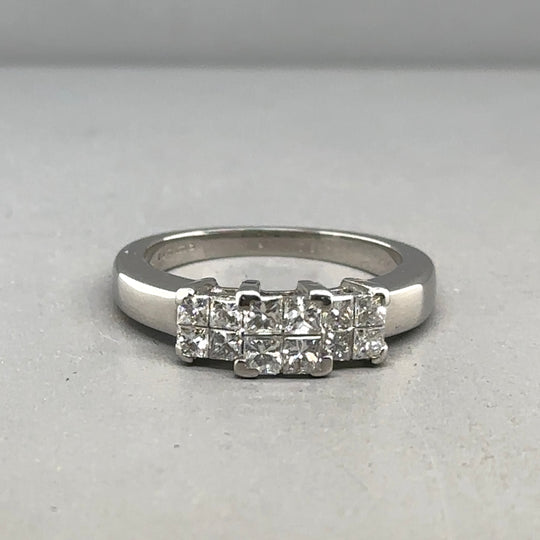 18ct White Gold Diamond Ring (c. 0.80ct) - Size J 1/2