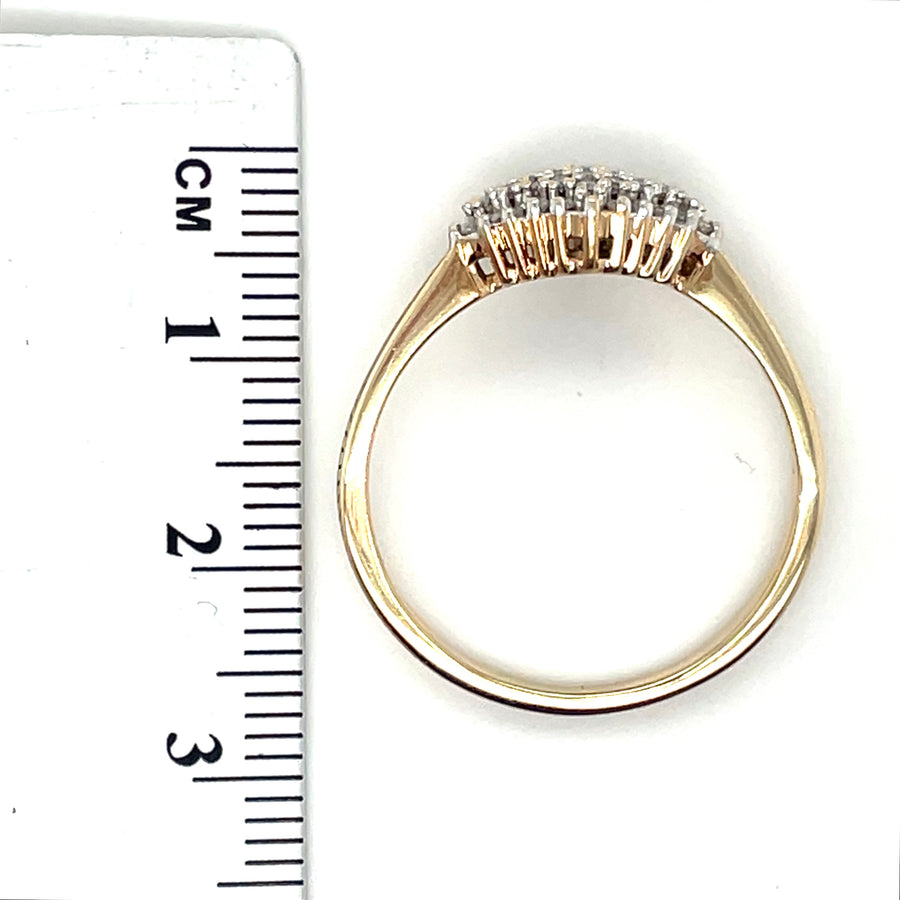 9ct Yellow Gold Diamond Ring (c. 0.20 - 0.25ct) - Size U