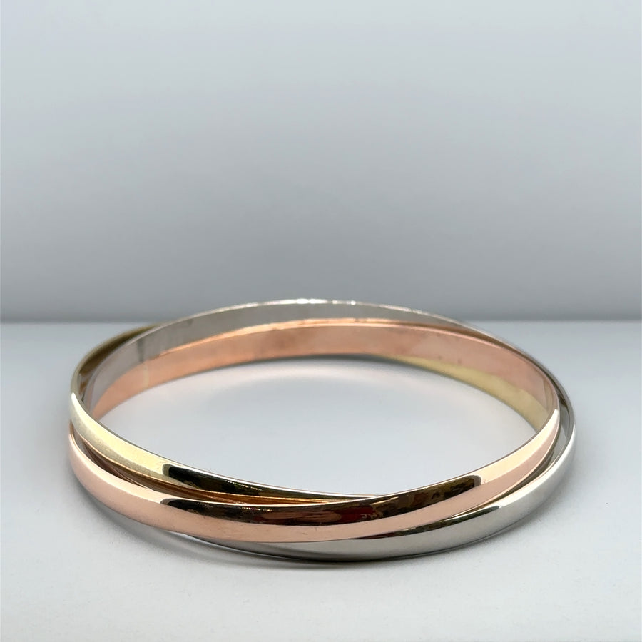 9ct Tri-Colour Triple Bangle