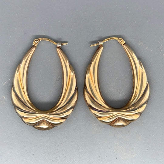 9ct Yellow Gold Creole Hoop Earrings