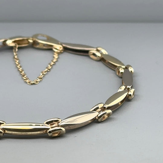 9ct Bi-Colour Bracelet with Safety Chain