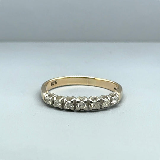 9ct Yellow Gold Diamond Set Ring (c. 0.20 - 0.25ct) - Size R