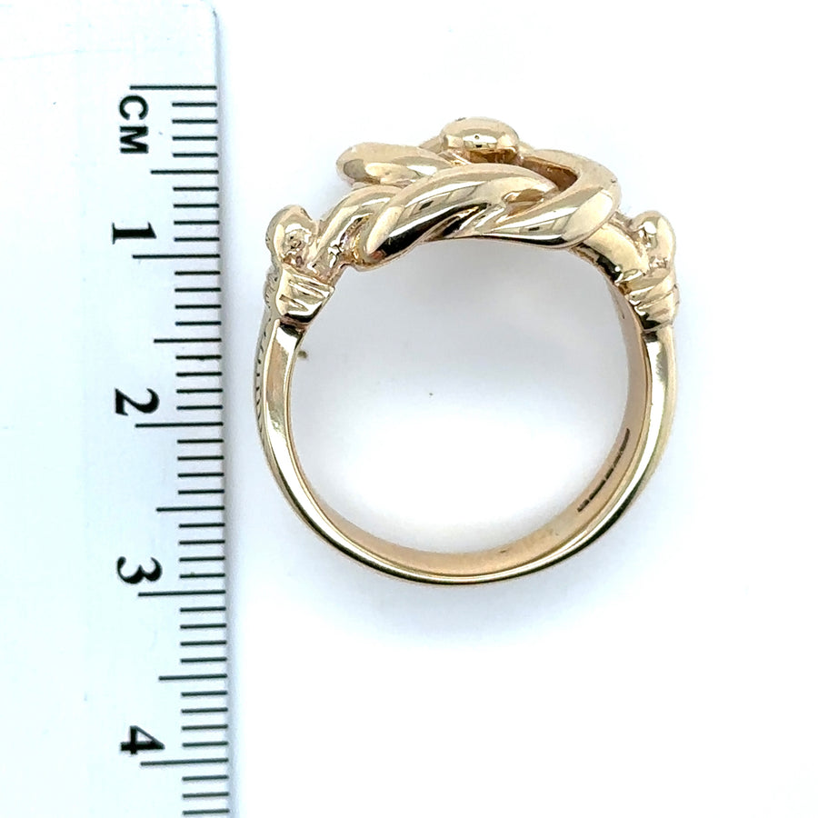 9ct Yellow Gold Knot Ring - Size V