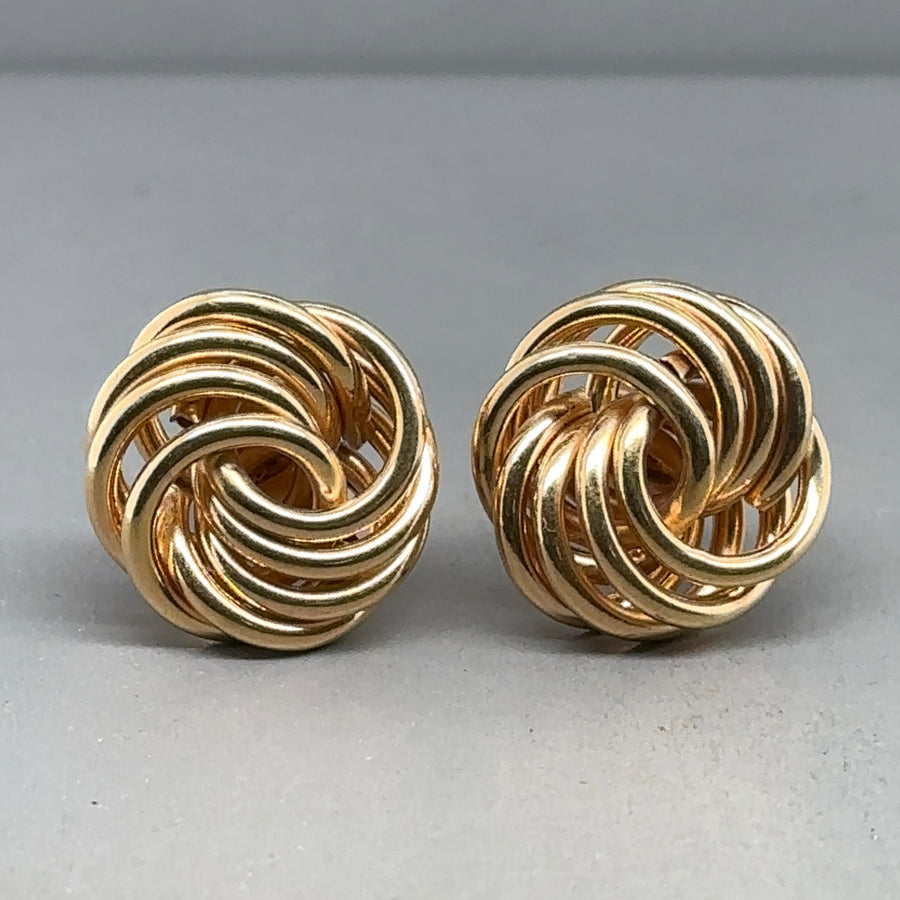 9ct Yellow Gold Large Knot Stud Earrings