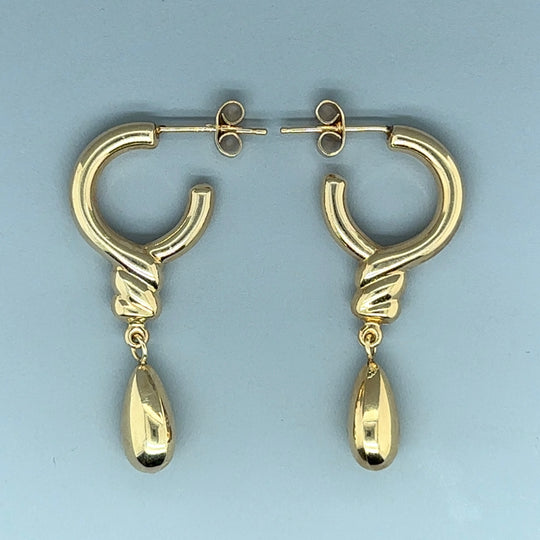 9ct Yellow Gold Fancy Drop Earrings