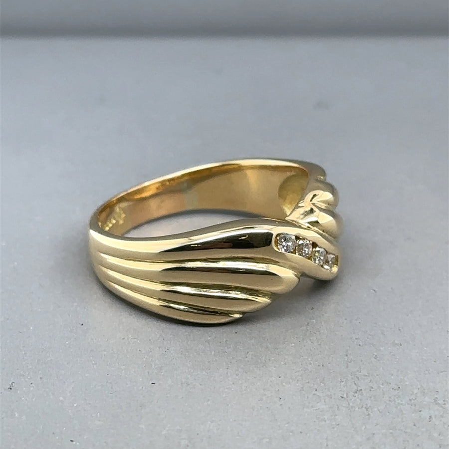 18ct Yellow Gold Four Stone Diamond Fancy Ring (c. 0.10 - 0.15ct) - Size S