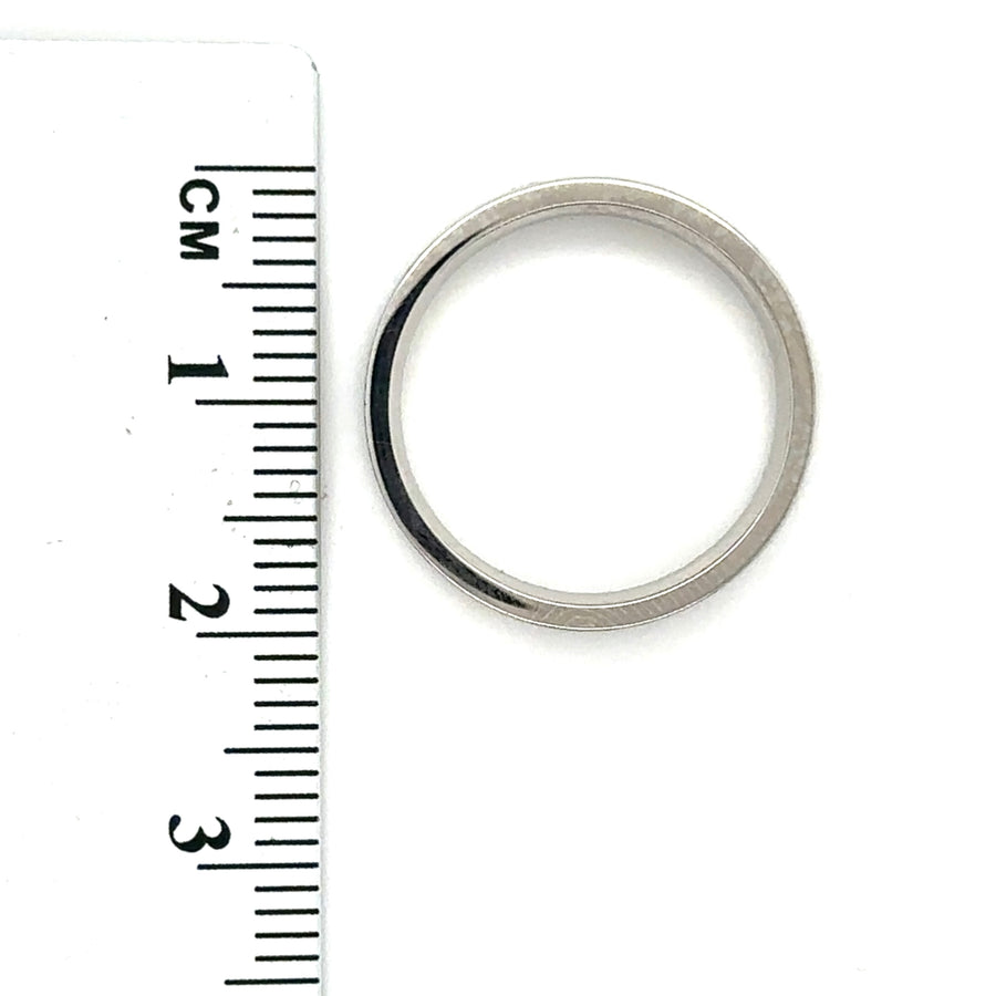 Platinum Diamond Band Ring (c. 0.20ct) - Size K