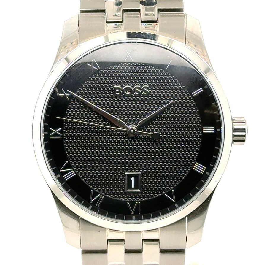 Pre-Owned Stainless Steel Principle Black Hugo Boss Watch (Gents)