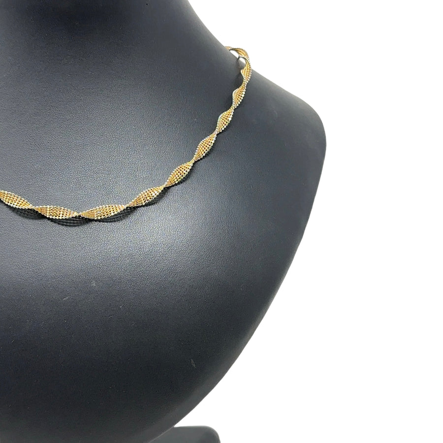 9ct Bi-Colour Twist Necklace (17")