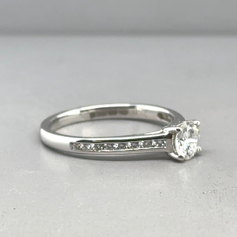 18ct White Gold Single Stone Diamond Ring (c. 0.70ct) - Size M