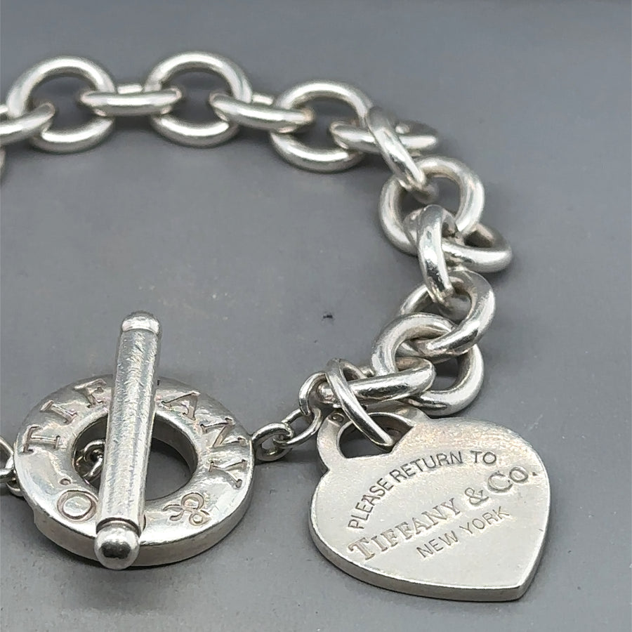 Sterling Silver Tiffany & Co Toggle Heart Bracelet