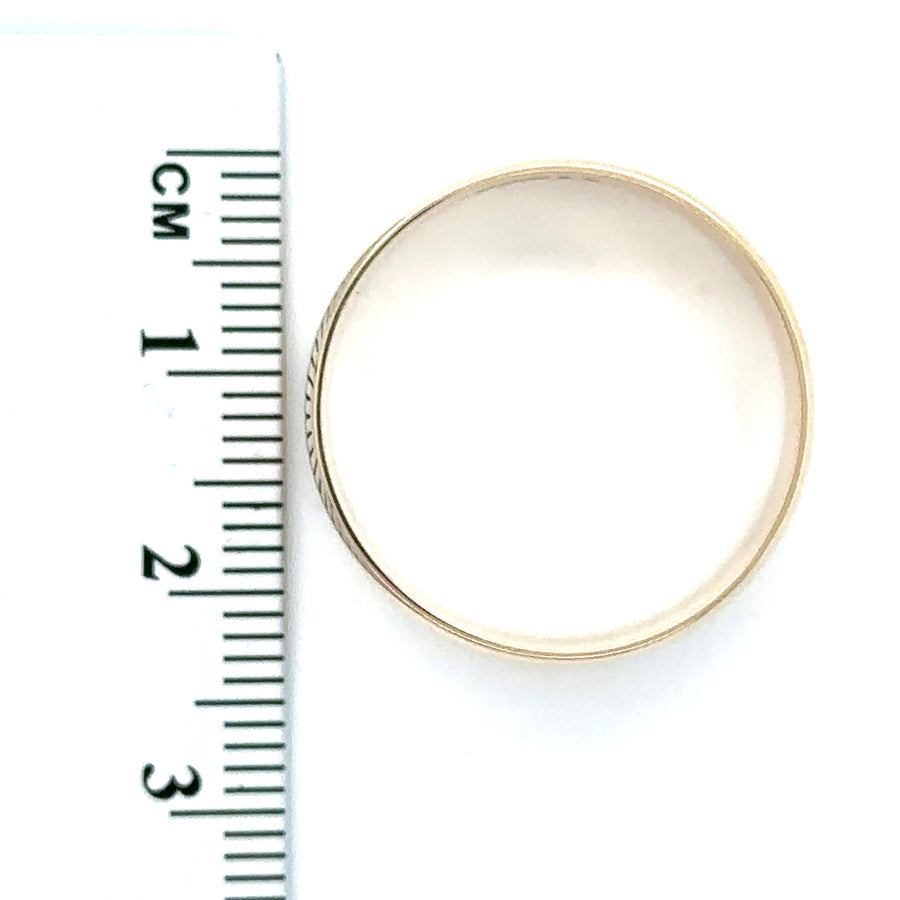 9ct Yellow Gold Band Ring - Size W 1/2