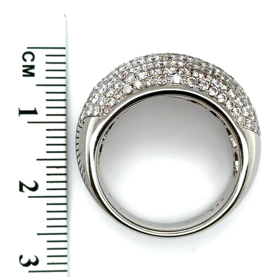 18ct White Gold Diamond Dome Ring (c. 1.00ct) - Size N