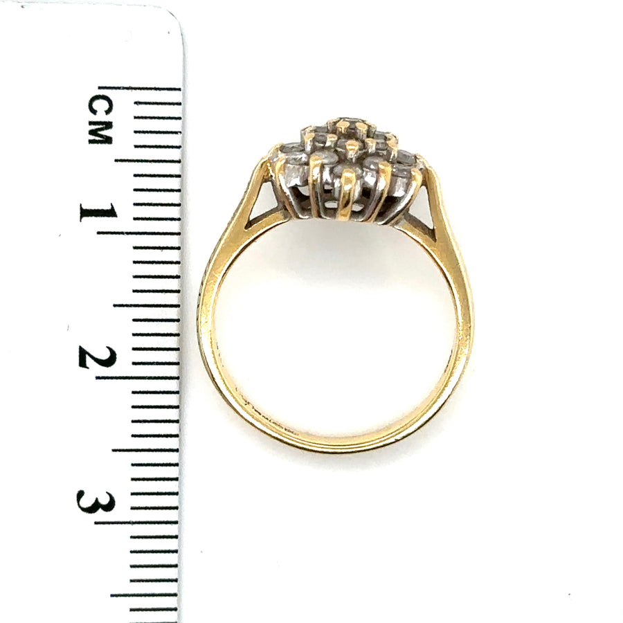 18ct Yellow Gold Diamond Cluster Ring (c. 0.50ct) - Size K