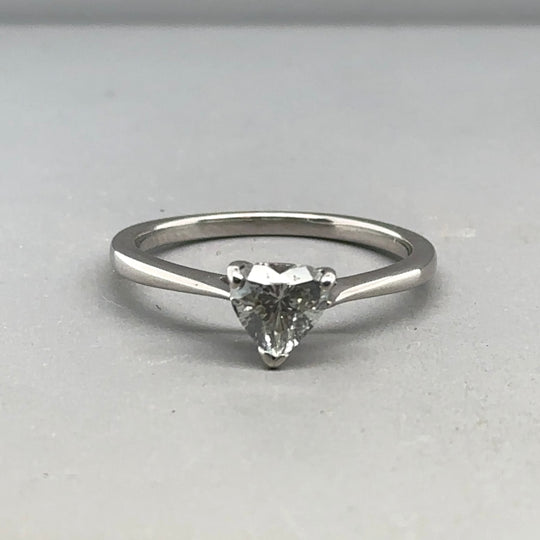 9ct White Gold Single Stone Diamond Ring (c. 0.33ct) - Size M