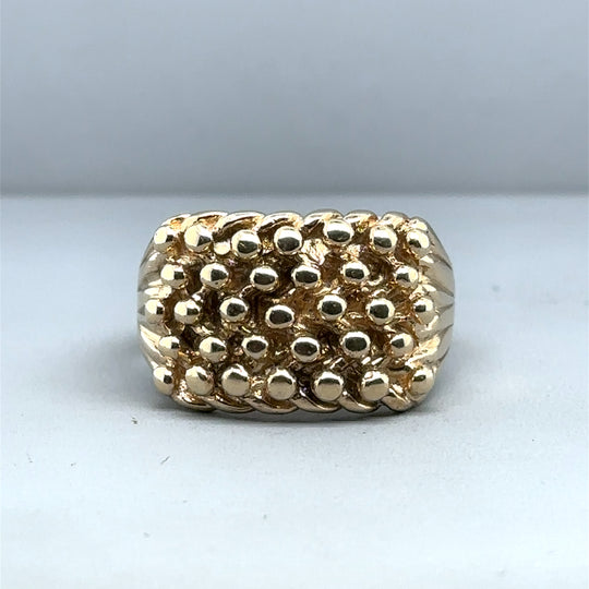 9ct Yellow Gold Keeper Ring - Size X 1/2