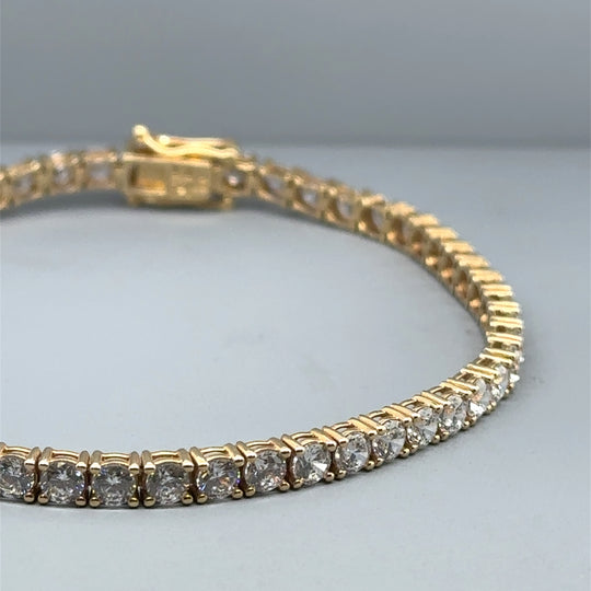 14ct Yellow Gold Cubic Zirconia Tennis Bracelet