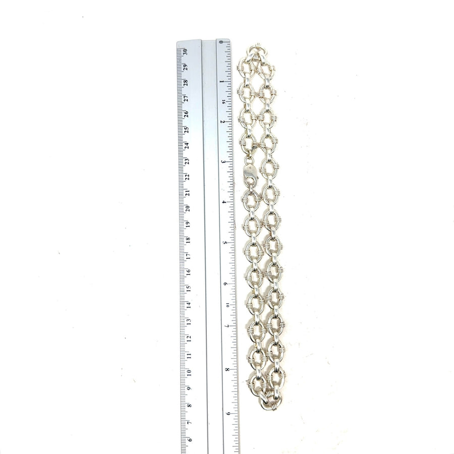 Sterling Silver Fancy Cable link Chain (18")