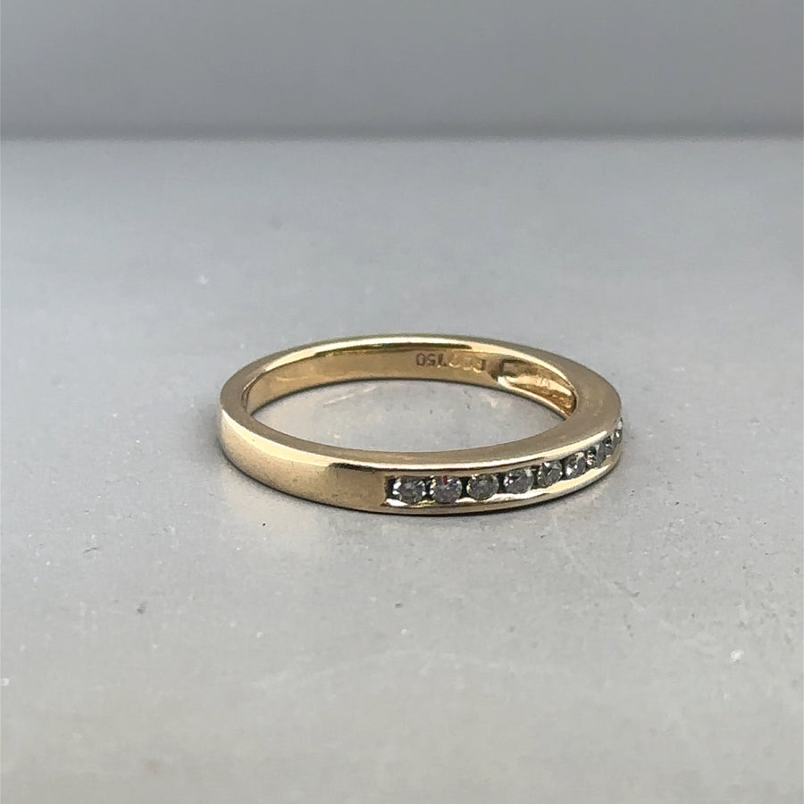 18ct Yellow Gold Diamond Half Eternity Ring (c. 0.20 - 0.22ct) - Size N
