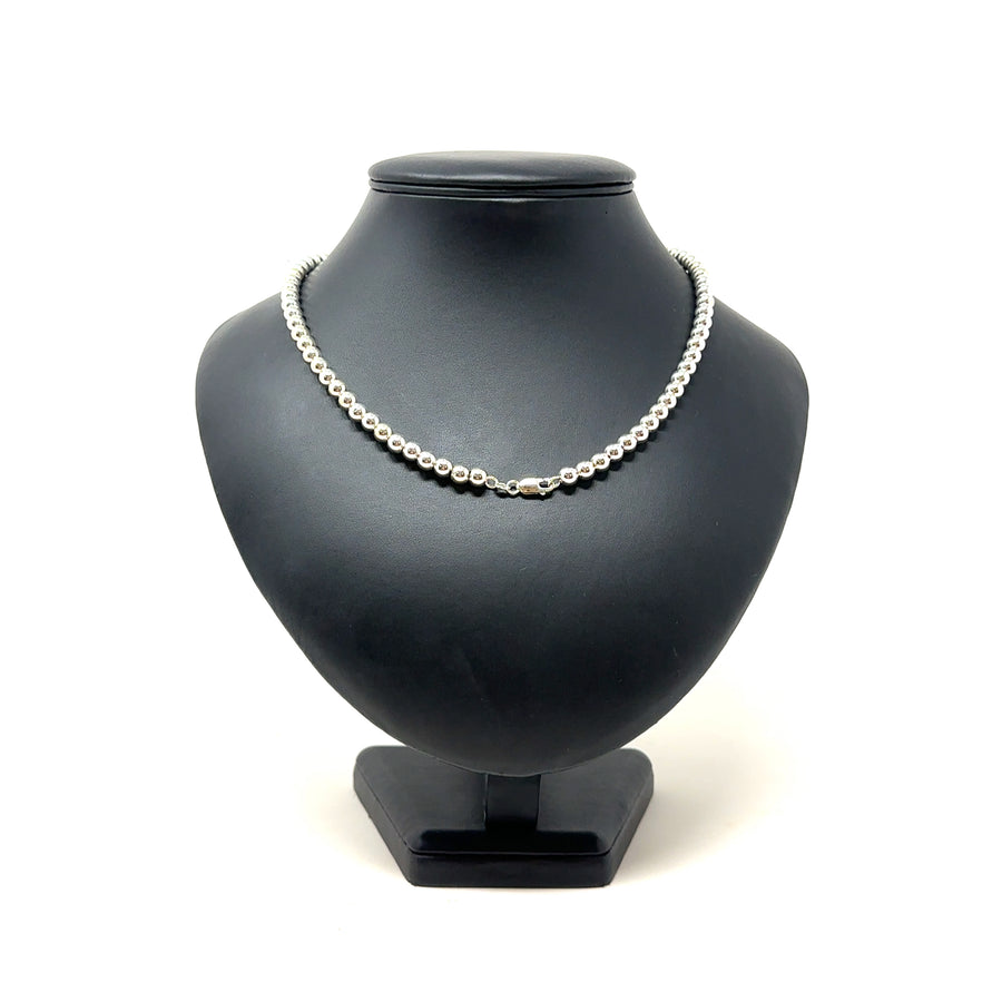 Sterling Silver Beaded Necklace (18")