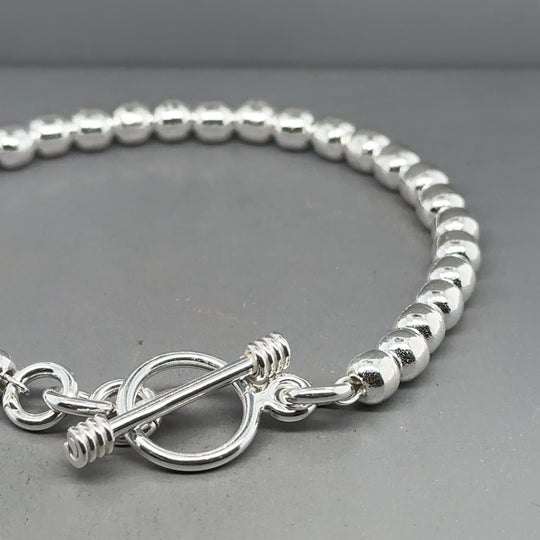 Sterling Silver Bead Link Bracelet (NEW!)