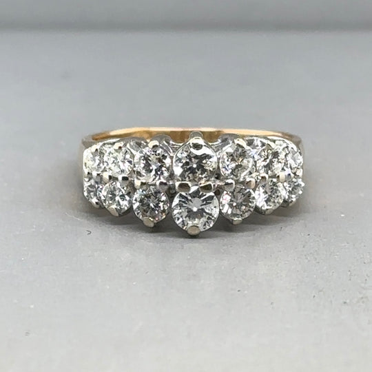 18ct Yellow Gold Diamond Cluster Ring (c. 1.00ct) - Size K