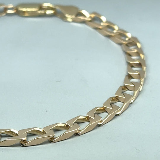 9ct Yellow Gold Flat Link Curb Bracelet