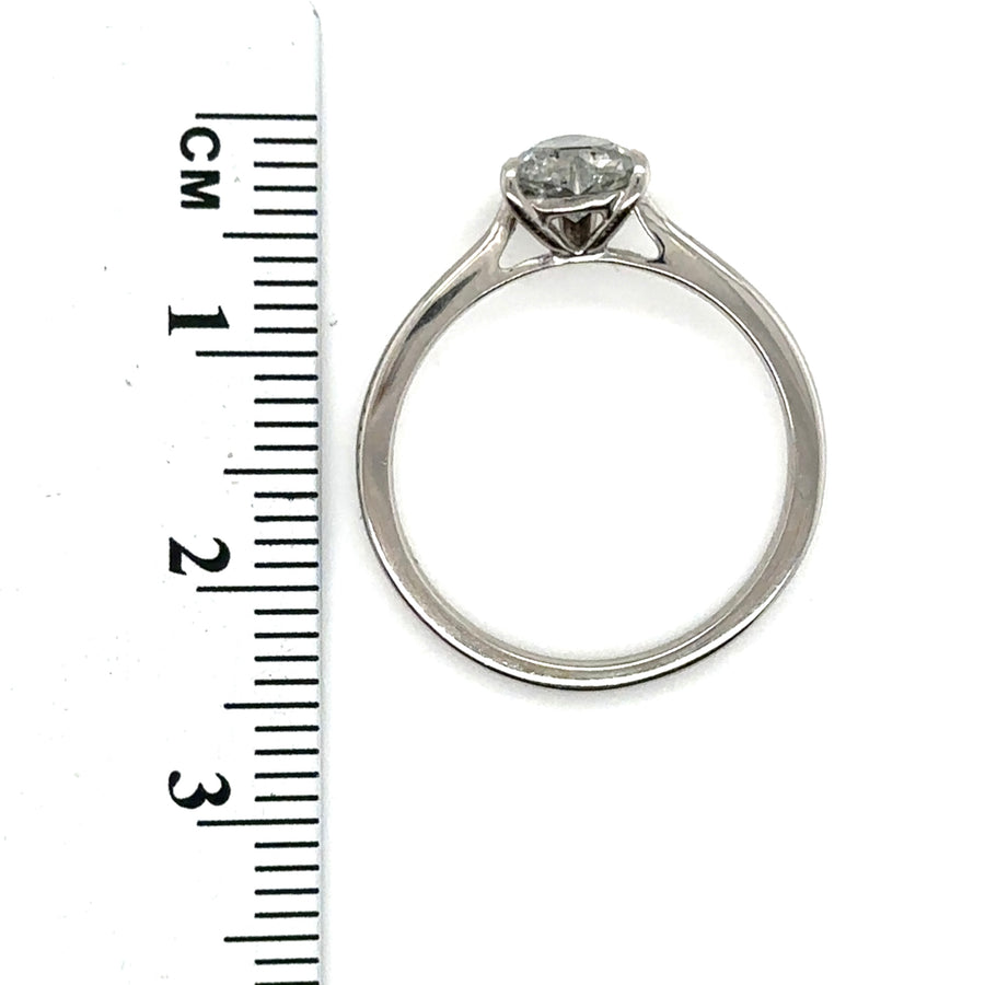 9ct White Gold Single Stone Diamond Ring (c. 0.33ct) - Size M