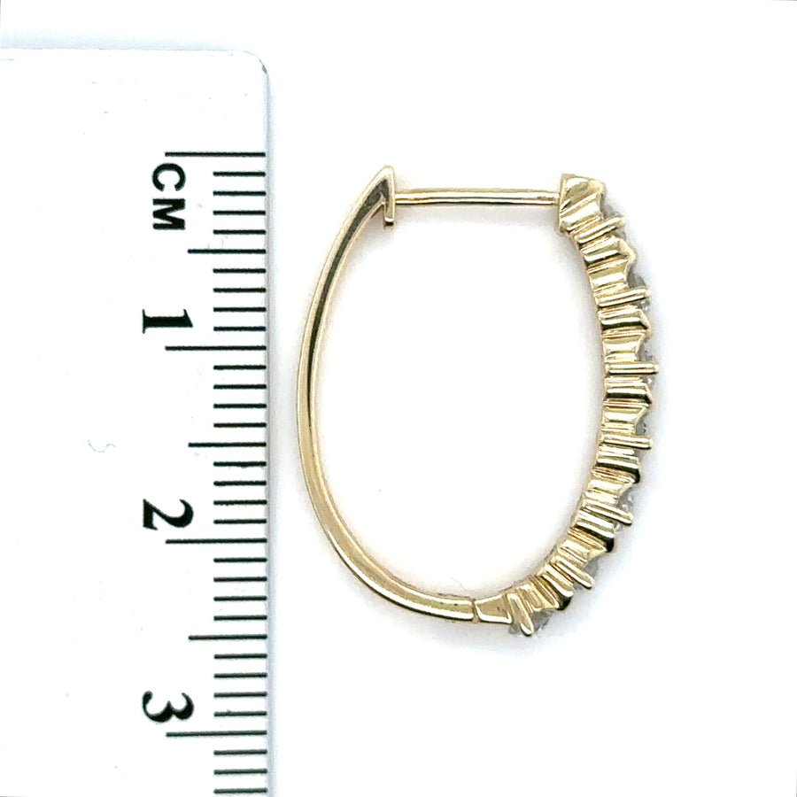 9ct Yellow Gold Diamond Hoop Earrings (c. 0.84ct)