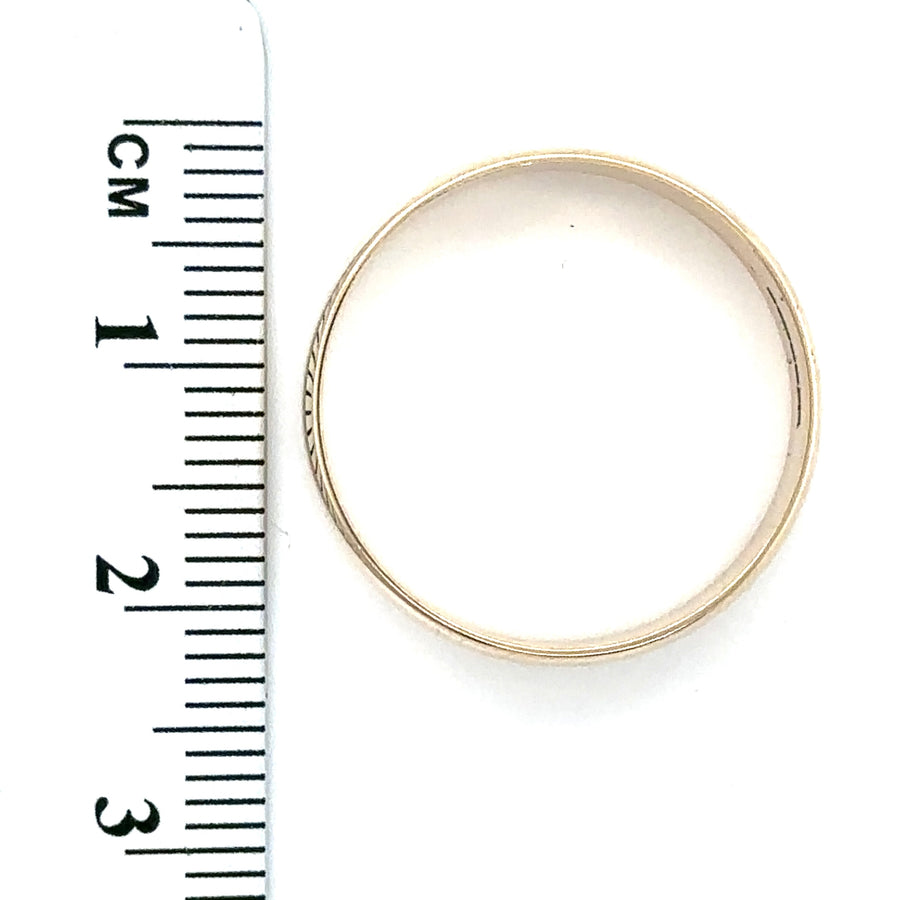 9ct Yellow Gold Band Ring - Size S 1/2