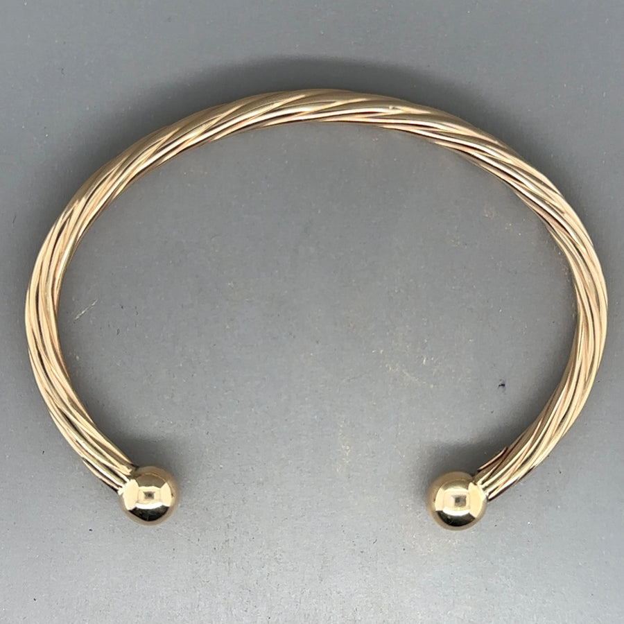 9ct Yellow Gold Torque Bangle